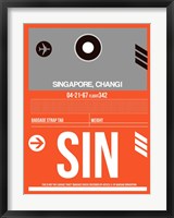 Framed SIN Singapore Luggage Tag II