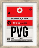 Framed PVG Shanghai Luggage Tag I