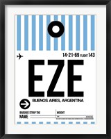 Framed EZE Buenos Aires Luggage Tag I