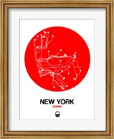 Framed New York Red Subway Map