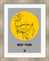 Framed New York Yellow Subway Map