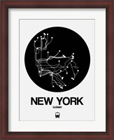 Framed New York Black Subway Map