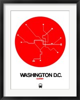 Framed Washington D.C. Red Subway Map