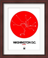Framed Washington D.C. Red Subway Map