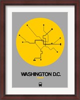 Framed Washington D.C. Yellow Subway Map