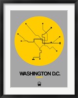 Framed Washington D.C. Yellow Subway Map