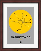 Framed Washington D.C. Yellow Subway Map