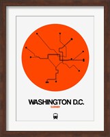 Framed Washington D.C. Orange Subway Map