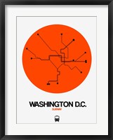 Framed Washington D.C. Orange Subway Map