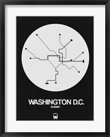 Framed Washington D.C. White Subway Map