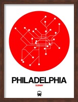 Framed Philadelphia Red Subway Map