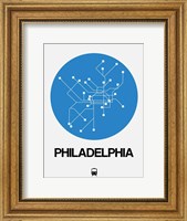 Framed Philadelphia Blue Subway Map