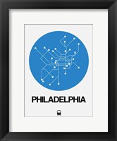 Framed Philadelphia Blue Subway Map