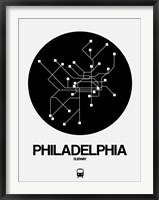 Framed Philadelphia Black Subway Map