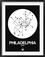 Framed Philadelphia White Subway Map