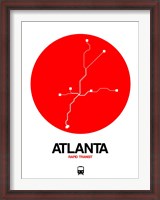 Framed Atlanta Red Subway Map