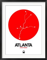 Framed Atlanta Red Subway Map