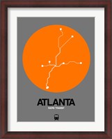 Framed Atlanta Orange Subway Map