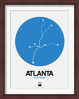 Framed Atlanta Blue Subway Map
