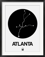 Framed Atlanta Black Subway Map