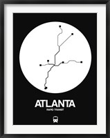 Framed Atlanta White Subway Map