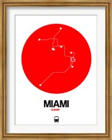 Framed Miami Red Subway Map