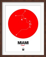 Framed Miami Red Subway Map