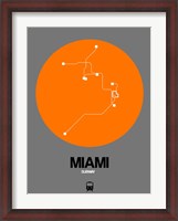 Framed Miami Orange Subway Map