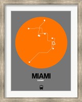 Framed Miami Orange Subway Map