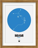 Framed Miami Blue Subway Map