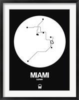 Framed Miami White Subway Map