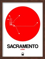 Framed Sacramento Red Subway Map