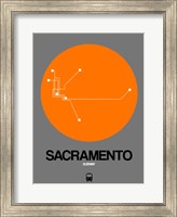 Framed Sacramento Orange Subway Map
