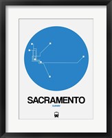 Framed Sacramento Blue Subway Map