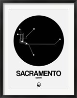 Framed Sacramento Black Subway Map