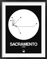 Framed Sacramento White Subway Map