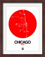 Framed Chicago Red Subway Map