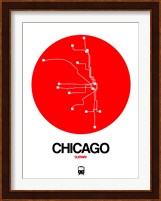 Framed Chicago Red Subway Map