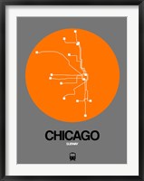 Framed Chicago Orange Subway Map
