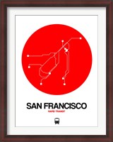 Framed San Francisco Red Subway Map