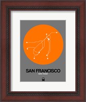 Framed San Francisco Orange Subway Map