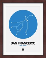 Framed San Francisco Blue Subway Map