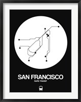 Framed San Francisco White Subway Map