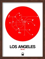 Framed Los Angeles Red Subway Map