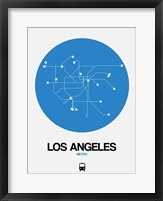 Framed Los Angeles Blue Subway Map