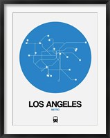 Framed Los Angeles Blue Subway Map