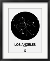 Framed Los Angeles Black Subway Map