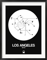 Framed Los Angeles White Subway Map