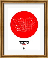 Framed Tokyo Red Subway Map