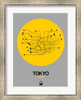 Framed Tokyo Yellow Subway Map